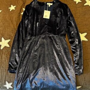 & Other Stories - Blue Metallic Mini Dress - Size 4